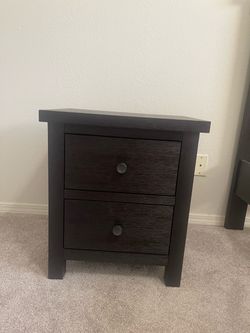 Dark Brown 2-Drawer Nightstand