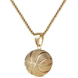 Gold Girl Boy Basketball Charm Pendant Chain Necklace 