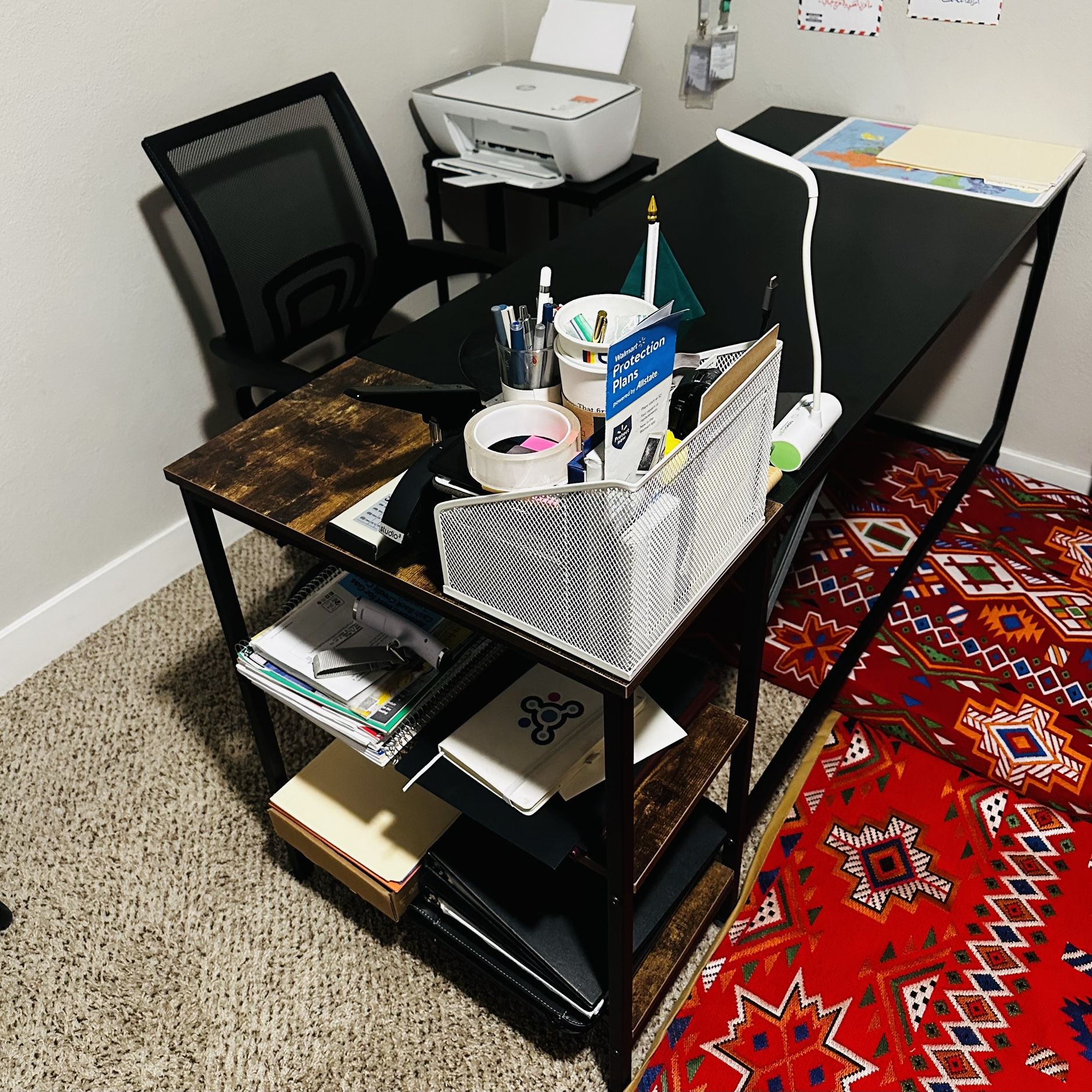 Desk + Chair + Small Table For Printer 