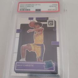 2022 Donruss Optic Max Christie #233 Rated Rookie Choice Rc PSA 10  Lakers  