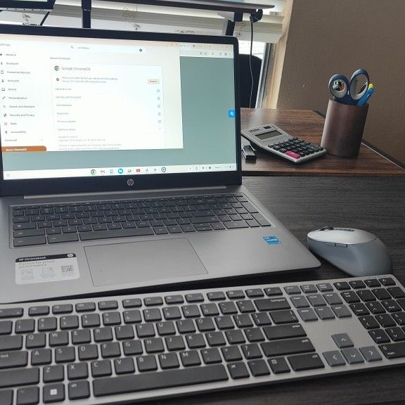 HP Chromebook 15.6 Inch Screen Laptop & Wireless Keyboard