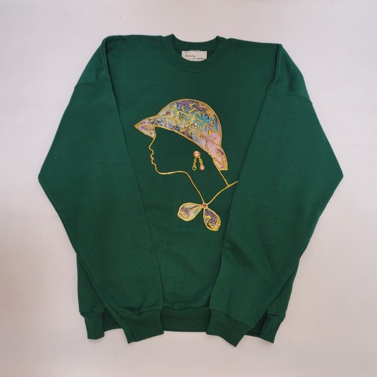Women's Embellished Sweatshirt with Hat Lady