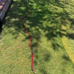 50-foot red air-compressor hose with brass fittings