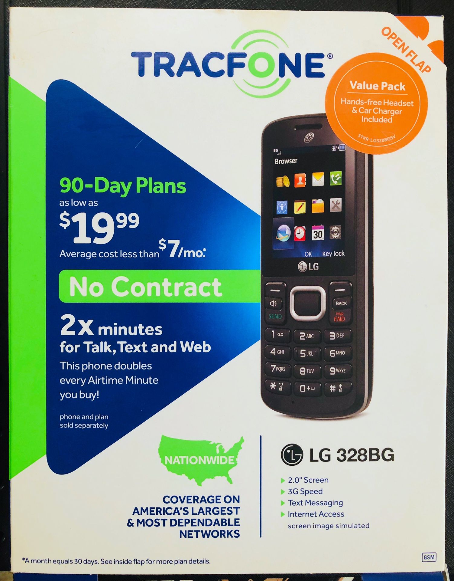 TracFone LG 328BG NIB Phone