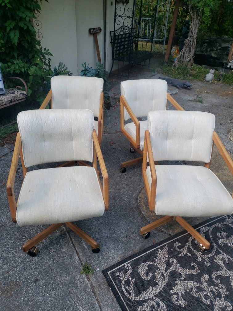 Mid Century Modern Rolling Chairs 