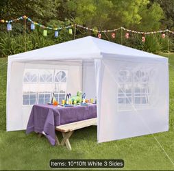 10' x 10' Party Tent Outdoor Canopy Tent for Parties with 3 Moveable Walls Waterproof Patio Gazebo Tent
