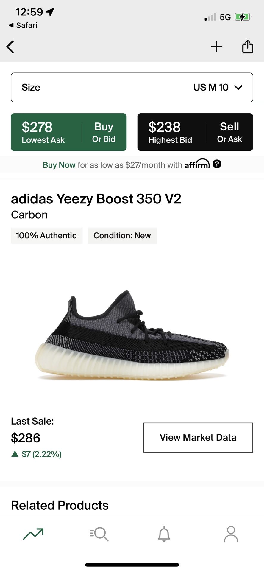 Yeezy Boost 350 V2 Size 10