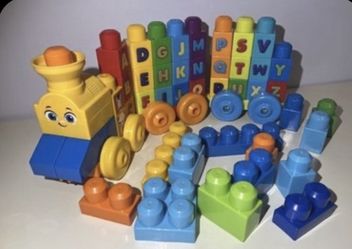 Mega Bloks Fire Truck & Alphabet Train Building Set Lot