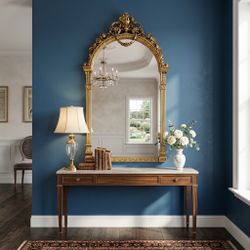 Antique Ornate Gold Arched Pier Mirror