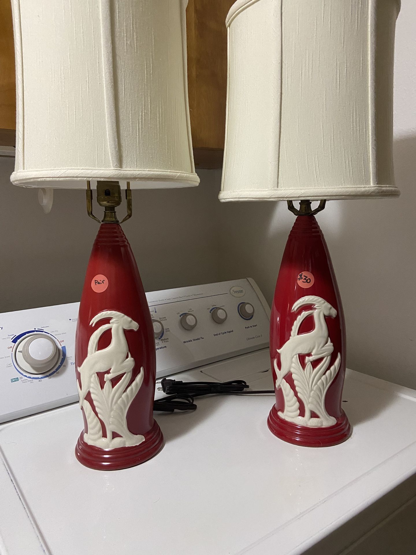 MCM Vintage Antelope Lamps