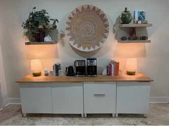 Credenza furniture 98" with drawers and cabinets.