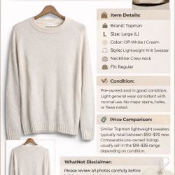 Topman Lightweight Knit Sweater – Size Large  