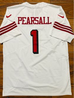 49ers Ricky Pearsall white jersey stitched small medium large XL 2X 3X