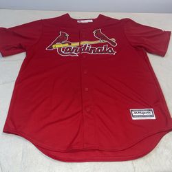 St. Louis Cardinals Majestic Jersey Red Clean Mens Large Cool Base MLB Vintage
