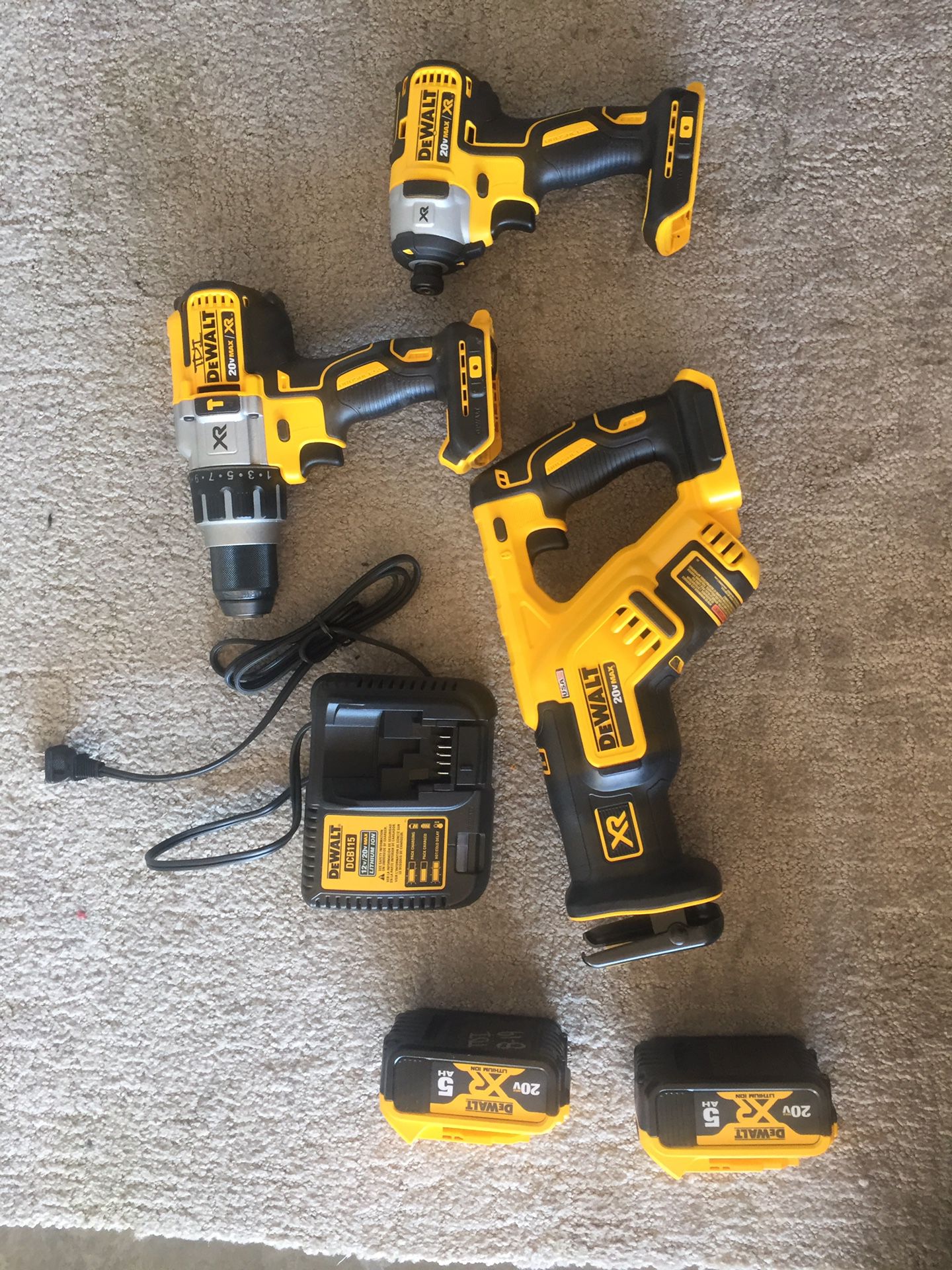 DEWALT XR brushless combo kit (Charger Included and 2-Batteries Included)