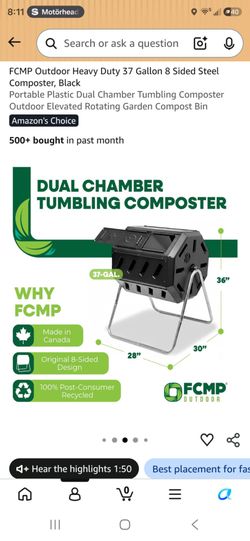 FCMP IM4000 Dual-Chamber Tumbling Composter – New in Box