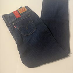Levi’s 505 Straight Jeans Size 12M W31 L32 Dark Wash NWT Mid Rise