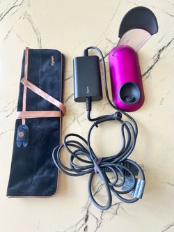 Dyson Supersonic Standard Hair Dryer Pink w/ Power Adapter and Case