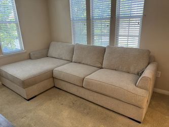 Two Piece Love Seat Couch with Chaise Section