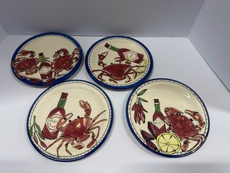 Rare Hand Painted Tabasco Dinner Plates