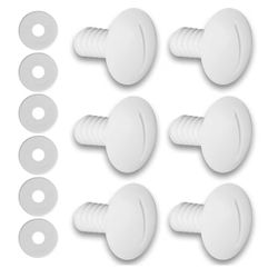 HENMI Plastic Wheel Screws (Pack of 6 Screws) for Polaris Pool Cleaner 180/280 with Extra 6 PCS Washers Pool Cleaner Replacement Parts C55 C-55, White