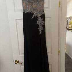 Special Occasion Gorgeous Elegant Long Black Dress Size S