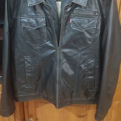 Levi's red tab hooded trucker faux brown jacket fleece lined