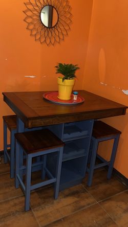 5-Piece Counter Height Dining Set w/ Storage – Excellent Condition – $450 OBO (with FREE MICROWAVE)