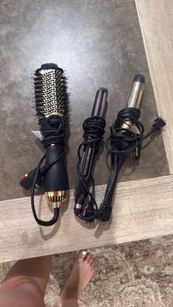 Brush blow dryer, straightener, curler