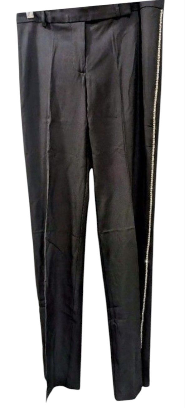 New Trina Turk Tuxedo Diamond Side Black Pants