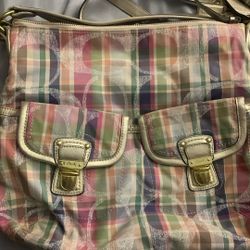 COACH Poppy Madras Tartan Plaid HOBO Shoulder Crossbody Bag