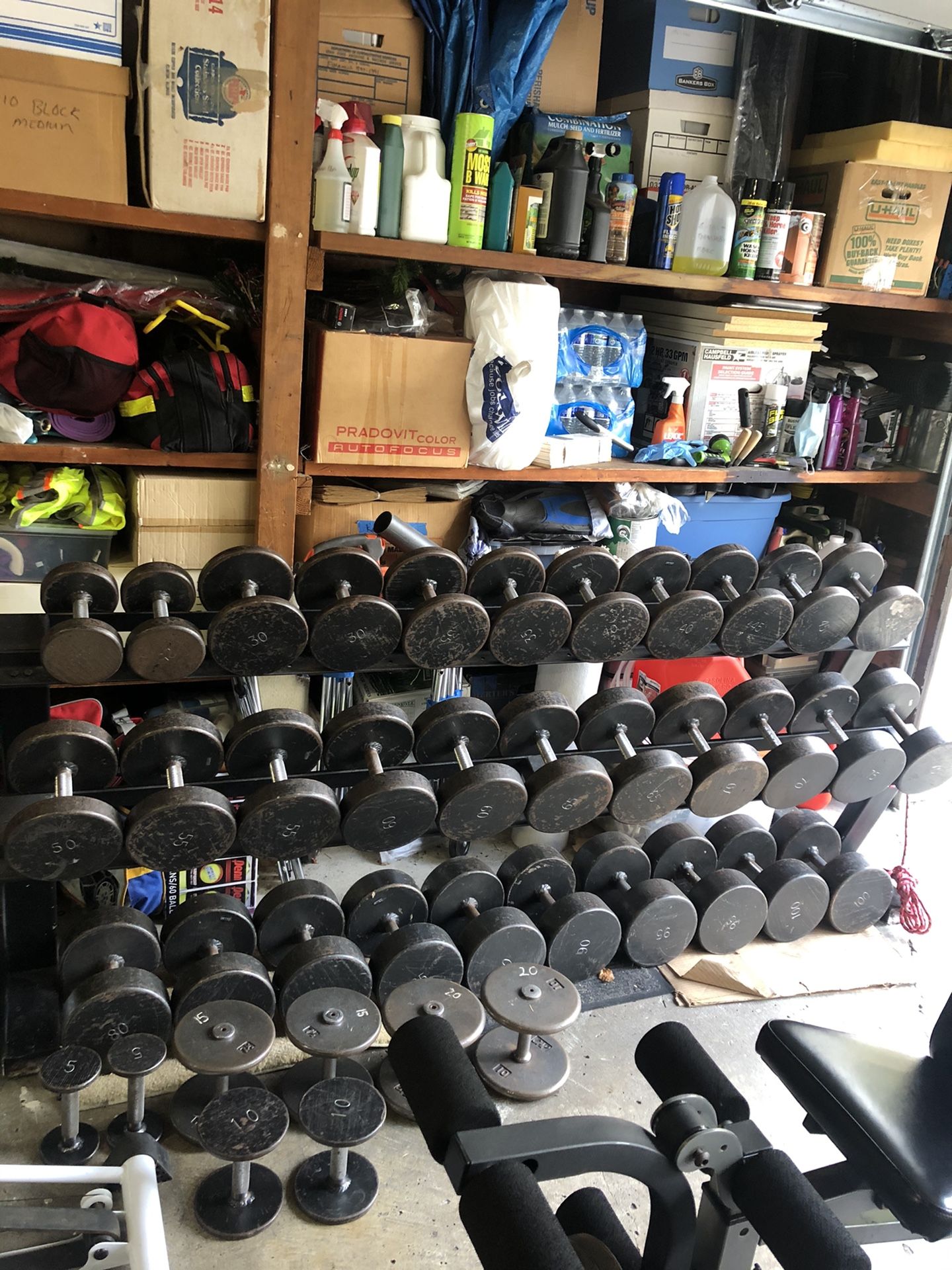 Vintage Cemco Dumbbell Set 5-100 With Rack