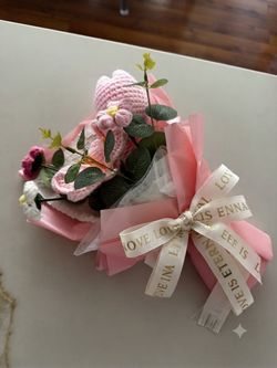 Crochet Flower Bouquet: Completed Crochet Tulip Flowers for Graduation Gifts Birthday Home Decor