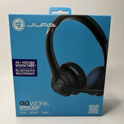 JLab Go Work (HBGOWORKRBLK4) - Wireless On-Ear Headset Headphones w/ Boom Mic