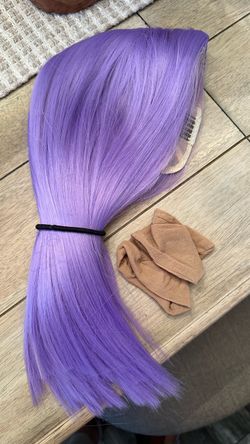 Purple Straight Synthetic Wig with Cap