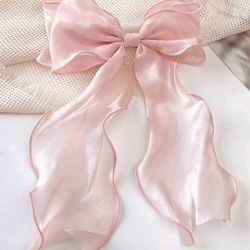 Mesh Ribbon Bow With Curly Tail hair clip