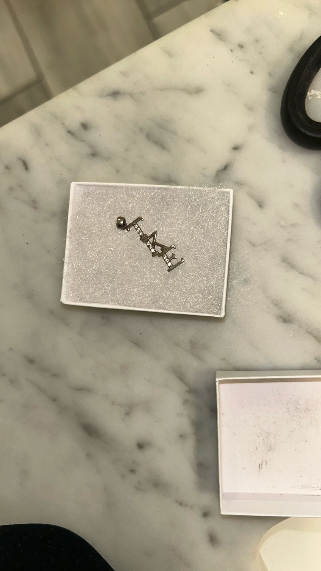 TKE Silver Pendant With Diamonds Not Moissanite
