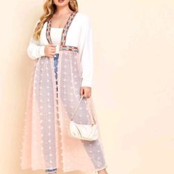 Long Sleeve Mesh Kimono