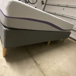 Purple Queen Mattress with Base - Like New