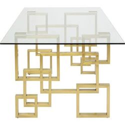 Everly Quinn !!! Marano Glass Top Metal Base Dining Table