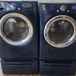 Set LG Tromm Washer Steam And Dryer Electric