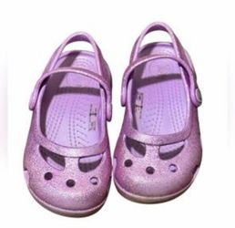 Kids Crocs Glitter Sandals Mary Jane Shoes Size C11