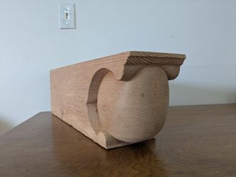 Hand-Carved Wood Architectural Bracket