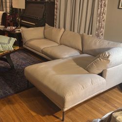 couch With Left Return Linen Like Upholstered