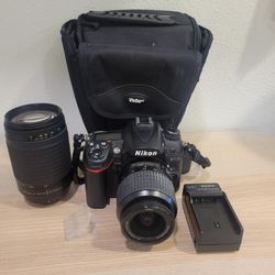Nikon D7000 Camera Package w/ 2 lenses, battery, charger, bag, SD Card
