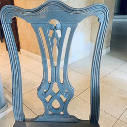 GORGEOUS Designer Set of 6 Coastal Modern Farmhouse Chairs – Bluish Gray