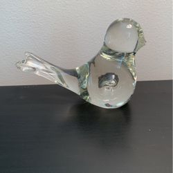 Viking Vintage Art Glass Bird Dove Figurine Paperweight B10