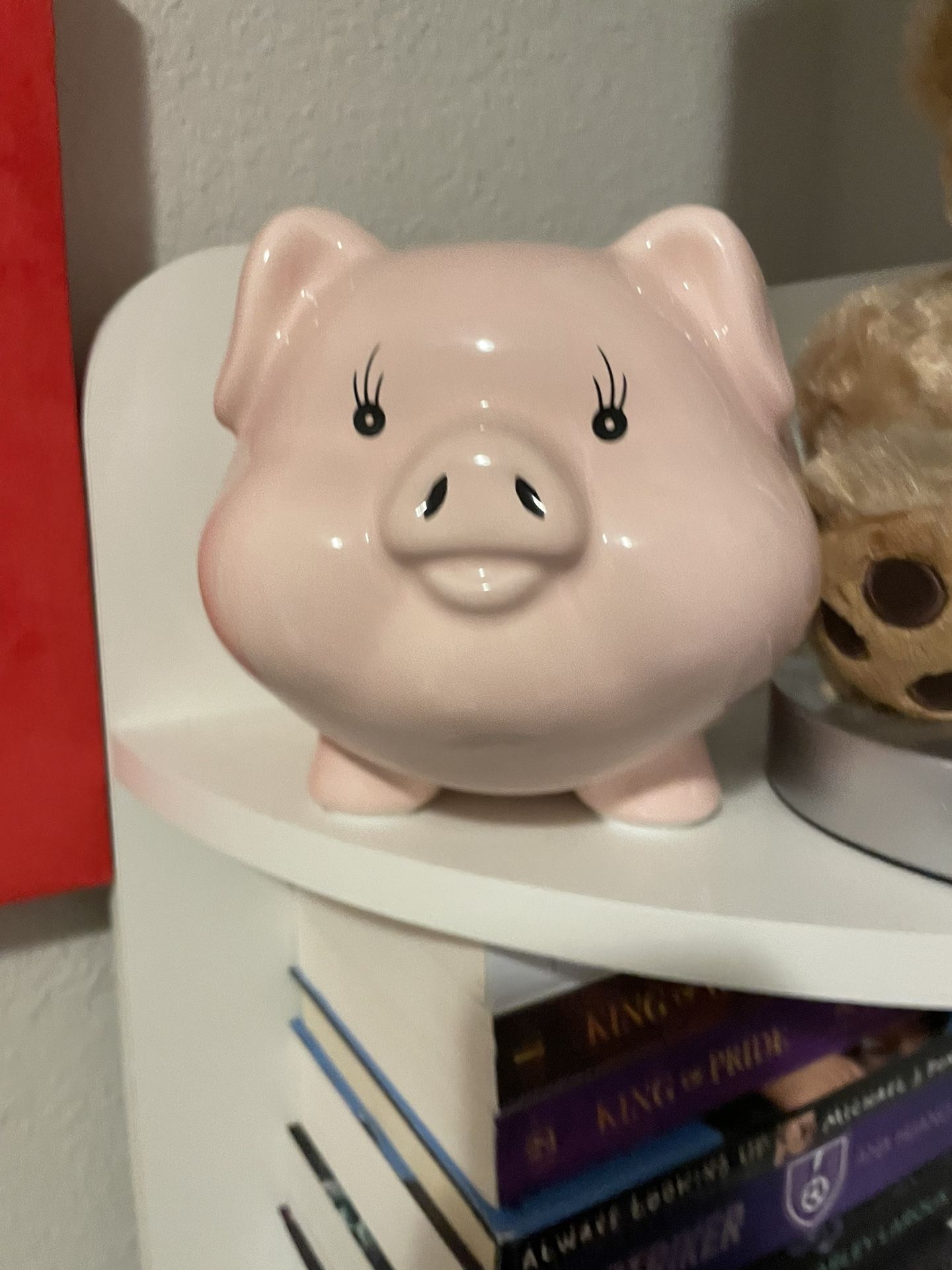 Pink Ceramic Piggy Bank.
