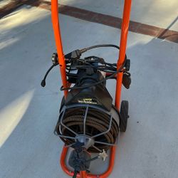 Drain Snake General Easy Rooter Cable 1/2”x75’ Long Auto Feed Forward Reverse  Foot Pedal Good Conditions $600