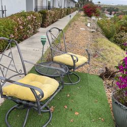 Chairs Cushion And Small Table